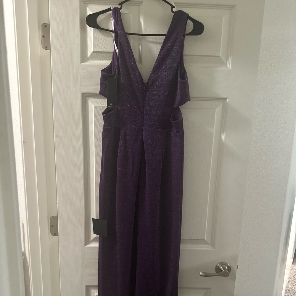Brand New floor length plum shimmer formal dress